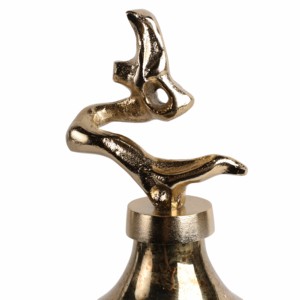 Vaso in vetro con accento scultoreo in metallo a forma di bottiglia per decorazioni casa e ufficio, composizioni floreali - Product Image 6