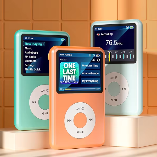 Y1 Professional Music Player Hi-Fi Sound Quality 128G Large Capacity Wireless Connection Built-in FM Radio APE/WAV Plastic 2.4"