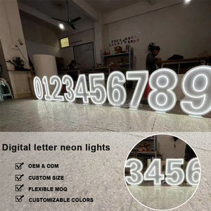 LEDA Populaire Acrylique Transparent Néon RGB LED Numéros 4ft Anniversaire Fête Mariage Fond - Product Image 4