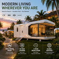 Capsule spatiale futuriste haut de gamme, maison préfabriquée modulaire, mini-villa pour station balnéaire en montagne, cabine mobile intelligente en conteneur