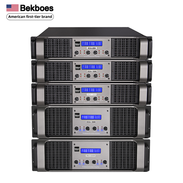 Bekboes RX Series High Quality 2U/3U 1000 Watts Amplificador De Sonido Profesional 4 Channels Amplifier for Stage Performance