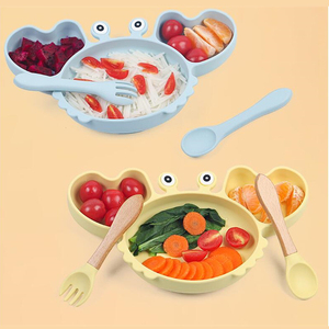 Assiette en silicone pour bébé OEM ODM, trois compartiments, ensemble d'assiettes d'alimentation pour bébé, enfant, étudiants - Product Image 1