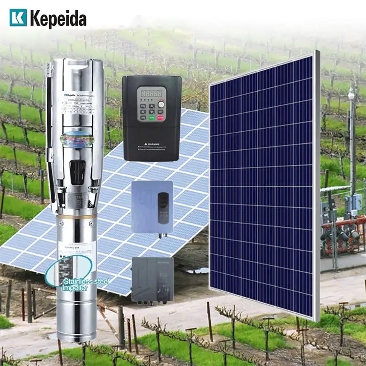 6 Inch 4HP bomba sumergible solar pumps AC DC Hybrid Solar Power Submersible Deep Well Water Pump For agriculture Irrigation