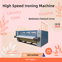 Fer à repasser industriel pour draps d'hôtel Machine à repasser entièrement automatique Boîtier en acier inoxydable Machine à repasser gonflable en vente