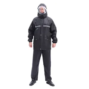 Ensemble imperméable à l'eau double tissu Oxford avec bord amovible enduit de PVC pour adultes camping imperméables d'hiver pour hommes