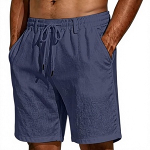 Shorts décontractés pour hommes en lin français 100 % léger, séchage rapide, anti-UV, respirant, pour l'été, la plage, les vacances, le yoga - Product Image 2