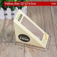 Boîte à sandwich en papier kraft avec fenêtre transparente, impression offset, forme triangulaire, emballage pour nouilles, bento domestique, style occidental