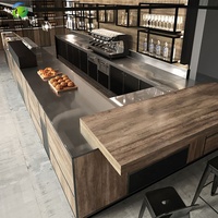 Comptoir de café en bois industriel personnalisé, décoration d'intérieur de Bar, kiosque, Design