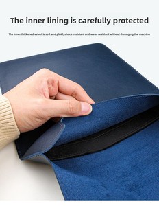 Housse d'<span class=keywords><strong>ordinateur</strong></span> portable imperméable avec <span class=keywords><strong>pochette</strong></span> de rangement pour chargeur, support pour <span class=keywords><strong>ordinateur</strong></span> portable en cuir PU, sac de transport pour <span class=keywords><strong>ordinateur</strong></span> portable de 13, 14, 15,6 et 16 <span class=keywords><strong>pouces</strong></span> - Product Image 4