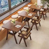 Table à manger moderne de luxe en bois massif, petite table de balcon, ensemble une table et deux chaises, idéal pour les petites familles