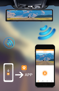 12 "Android Auto Carplay Lente dual Coche Dvr Cámara de video Grabadora Espejo retrovisor Dash Cam con Wifi - Product Image 6