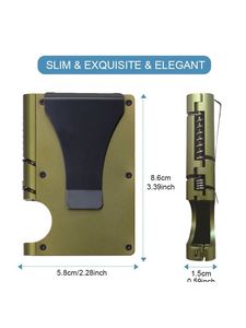 Nueva Cartera RFID Minimalista Personalizada OEM 2025 con Clip para Billetes, Tarjetero de Metal de Aluminio, Bolsillo Frontal con Bloqueo RFID - Product Image 4