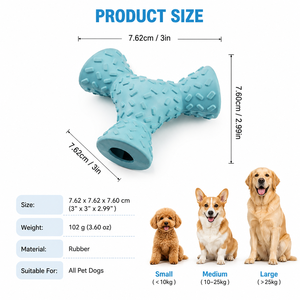Jouet de puzzle pour <span class=keywords><strong>chien</strong></span> en caoutchouc à trois faces, pour la distribution de croquettes et les activités de mastication quotidiennes à la maison - Product Image 4