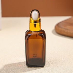 En stock – Flacon compte-gouttes carré en verre ambré brun de 10 ml, 20 ml, 30 ml, 50 ml, 100 ml pour sérum visage et huiles essentielles – En vente - Product Image 6