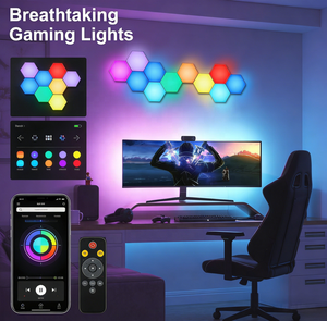 Lumière <span class=keywords><strong>de</strong></span> jeu hexagonale RGB modulaire murale alimentée par USB pour salon et bars <span class=keywords><strong>de</strong></span> jeux - Product Image 5