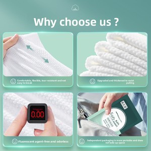 Serviettes <span class=keywords><strong>de</strong></span> <span class=keywords><strong>bain</strong></span> jetables emballées individuellement, épaisses, extra-larges, absorbantes, pour hôtel, maison d'hôtes, voyage, essentiels portables - Product Image 2