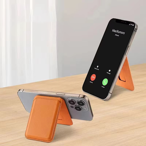 Cartera Magnética de Cuero al por Mayor, Soporte para Teléfono Móvil con Ranura para Tarjetas, Soporte para Anillo Metálico Magsafe para iPhone, Pegatinas - Product Image 3