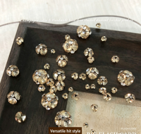 Accessoires pour ongles en forme de boule de diamant couleur champagne, perles de cristal étincelantes, sans base, diamants empilés à la main, style fleur 3D