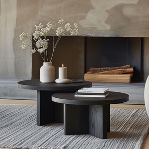 Mesa de centro redonda de diseño moderno de ceniza de lujo para sala de estar y comedor, mesa pequeña de estilo granja para uso doméstico - Product Image 5