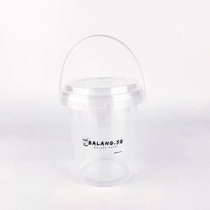 Disposable 16oz 24oz 32oz Fruit Tea <b>Plastic</b> PP Boba <b>Drinking</b> Fruit Tea Bucket <b>Cups</b> with Lids and Handle - Product Image 2