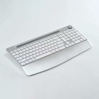 Nouveau clavier ergonomique sans fil à ciseaux, rétroéclairage LED 7 couleurs, rechargeable 2.4G avec repose-poignets pour Mac, Windows, ordinateur portable et PC