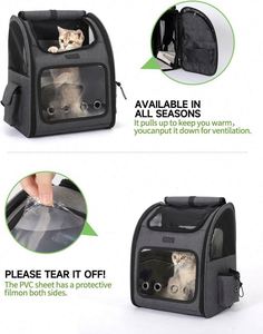 Free Sample <b>Cat</b> <b>Backpack</b> <b>Carrier</b> Small and Medium Dogs and <b>Cats</b> Bags Expandable Pet <b>Carrier</b> <b>Backpack</b>,Airline Approved Foldable - Product Image 4