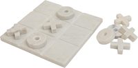 Plateau de jeu de Tic Tac Toe en marbre écologique blanc carré 20x20cm, design moderne, cadeau d'anniversaire, décoration de table basse