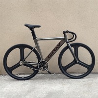 Vélo de piste GRAY Fixie 700C, roue avant à 3 rayons, roue arrière en alliage d'aluminium, pneu à faible résistance au roulement, vitesse unique