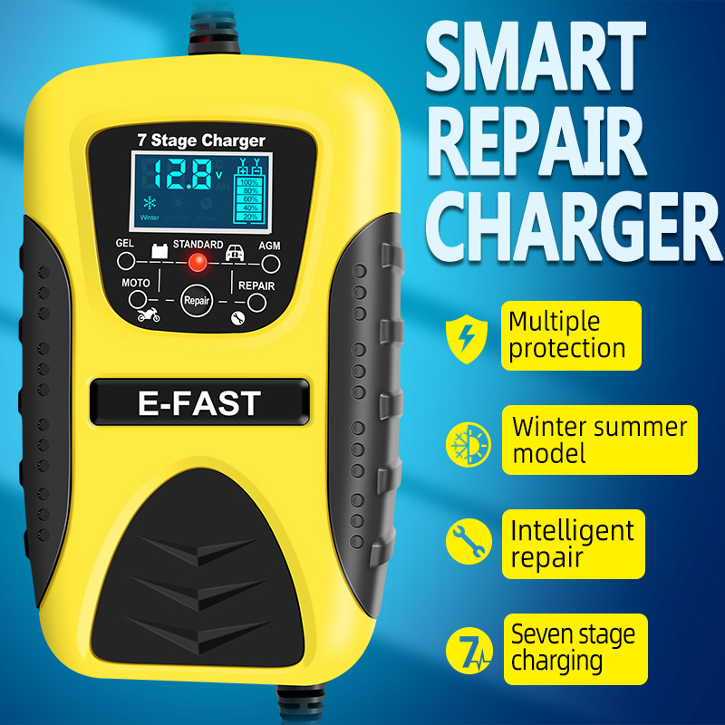 Cargador De Reparación De Batería De Plomo Ácido De 7 Segmentos 12V Cargador De Reparación De Batería De Plomo Ácido De 7 Segmentos 12V