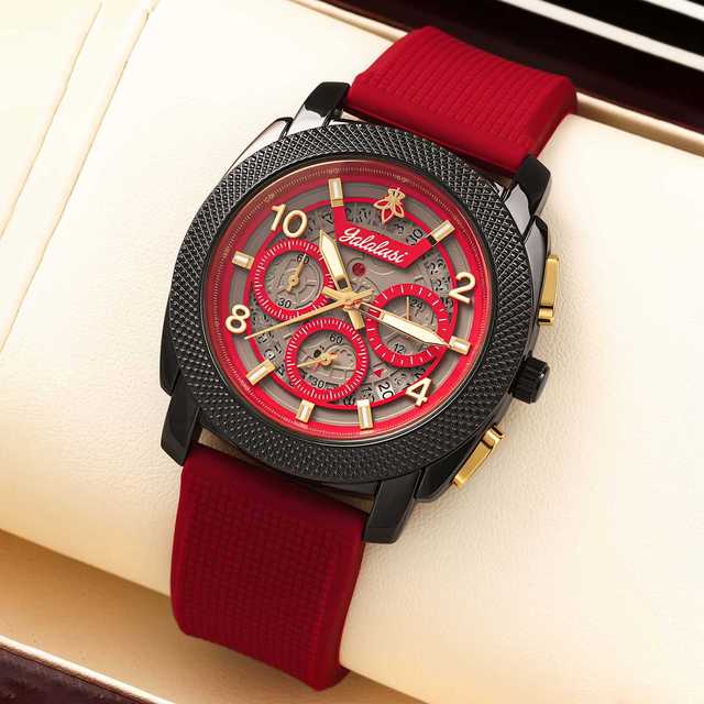 Men's Chronograph Sports Quartz Watch with Calendar - Large Dial, Stainless Steel Case, Waterproof Analog Timepiece for Daily