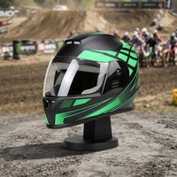 Casque de moto intégral ABS pour course, motocross, tout-terrain, avec visière transparente, sécurité pour hommes, femmes et adultes