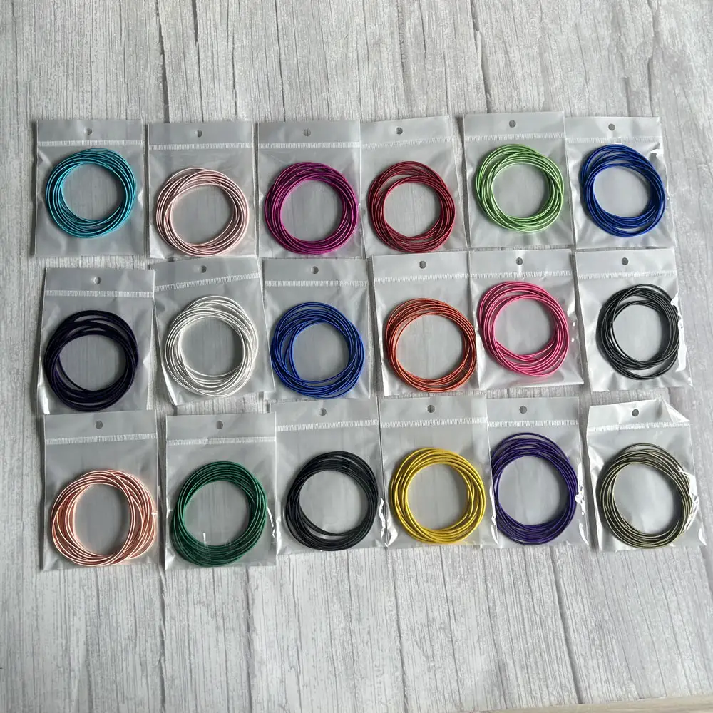 Personalized Wholesale Lucky Minimalist Colorful Stacking Stainless Steel Stretch Guitar String Bracelet