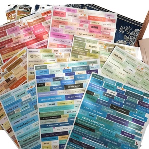 Paquete de Pegatinas de Vinilo con Texto Vintage, Marcapáginas Creativo, Material para Manualidades, Pegatinas Decorativas Ecológicas, 3 Hojas Promocionales - Product Image 1