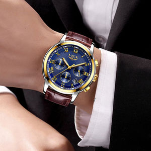 <span class=keywords><strong>Reloj</strong></span> Deportivo de Moda para Hombre <span class=keywords><strong>LIGE</strong></span>, Marca Superior <span class=keywords><strong>2022</strong></span>, <span class=keywords><strong>Reloj</strong></span> de Cuarzo Dorado, <span class=keywords><strong>Reloj</strong></span> de Pulsera de Cuero Impermeable para Hombre, Relogio Masculino - Product Image 6