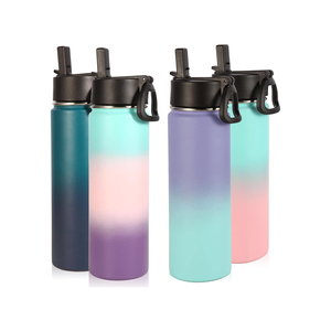 Custom Wholesale Wide Mouth Double Wall <b>Insulated</b> Vacuum <b>Flasks</b> 304 316 Stainless Steel Water Bottle With Straw Drinking - Product Image 1
