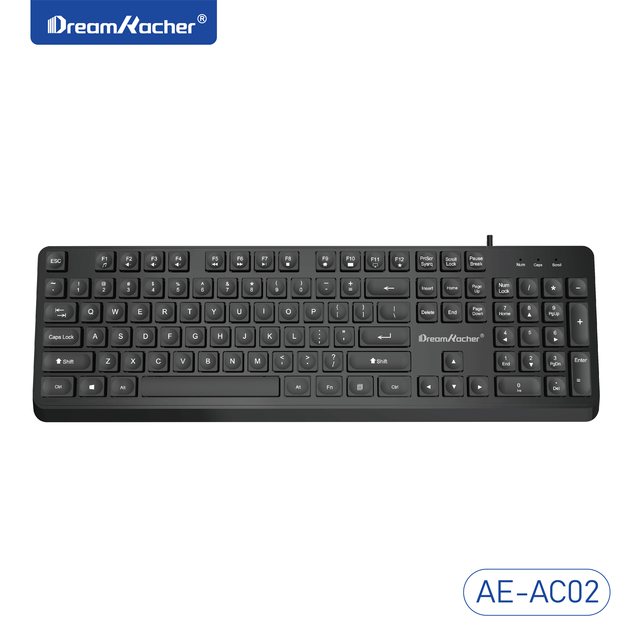 New 104-Key USB 2.0 Wired Desktop Keyboard with Ambidextrous Design Customizable Layout for Office & Gaming Use