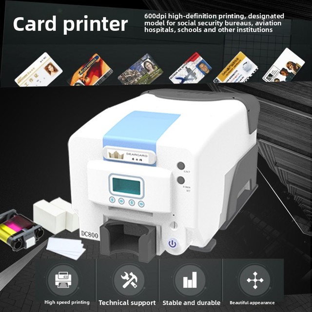 Certified Dearcard PVC Id Card Printer Machine Single Double Sided Business Printing IC Access Badge Healthy Student Maker