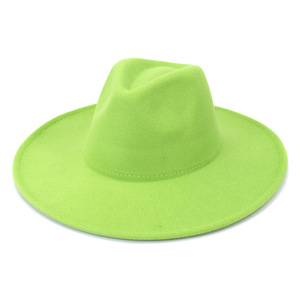 2023 Solid Color Polyester Cotton Vegan Material Large Brim Fedora <strong>Hat</strong> for Women <strong>Men</strong> Party Music <strong>Festival</strong> Fashion Fedora <strong>Hats</strong> - Product Image 5