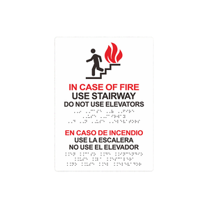 Panneau de sécurité incendie inclusif-Braille étiqueté Directions de sortie - Product Image 5