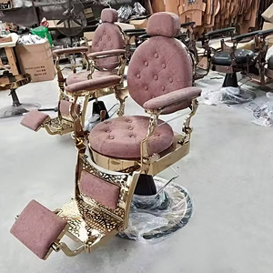 Fauteuil <span class=keywords><strong>de</strong></span> Barbier Coiffure Mobile Vintage Rose pour Homme et Femme, Liquidation Simple à Prix Abordable, Fournitures <span class=keywords><strong>de</strong></span> Salon Bronze Rétro - Product Image 1