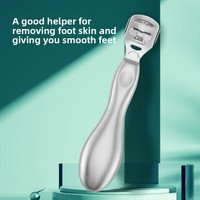 Râpe à pieds ovale en acier inoxydable, tête carrée, lame épaisse détachable, double usage, pour éliminer les callosités et exfolier, outil de pédicure