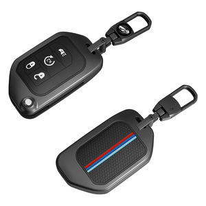 Funda de Llave de Aleación de Zinc de Alta Gama para Jeep Wrangler, Franjas Rojas y Azules, Resistente a Arañazos, Accesorios de Modificación para Jeep Robin Hood JL - Product Image 5