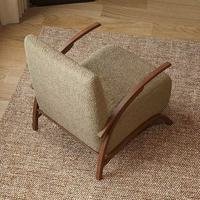 Fauteuil de loisir capitonné en crème rétro français avec un design moderne pour le salon, la salle à manger, l'extérieur, l'appartement ou l'hôtel
