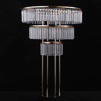Vases Dorés de Mariage Centres de Table Supports de Fleurs en Cristal Style Chandelier Vases Floraux pour Tables de Réception Fêtes Décoration Maison