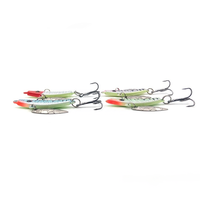 Mini leurre métallique double spinner blade 7g 50mm avec hameçon triple pour la pêche sur glace, la truite, la perche et la pêche en eau douce