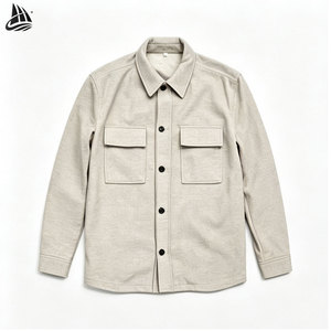 Custom Flaps Hip Patch Pockets Lapel Collar Blend <strong>Linen</strong> <strong>Jacket</strong> for <strong>Men</strong> - Product Image 1