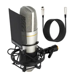 جهاز تسجيل احترافي للبودكاست بث مباشر XLR mic جهاز استديو موسيقي u89 مكثف ميكروفون