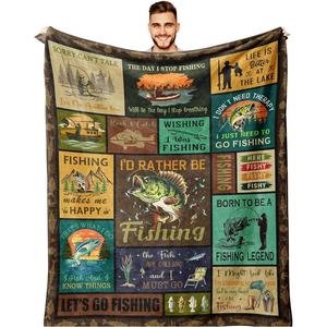 Marine Life Flannel <b>Blanket</b> Throw <b>Blanket</b> Nap <b>Blanket</b> Reversible Cozy <b>Warm</b> for Home Office Nap Custom Print OEM ODM - Product Image 3