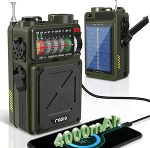วิทยุฉุกเฉิน NOAA สำหรับโรงงาน ลำโพงบลูทูธ พลังงานแสงอาทิตย์ 4000mAh วิทยุไขลานแบบมือหมุนสำหรับเอาตัวรอด - Product Image 1