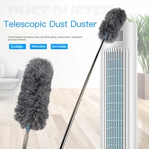 Brosse de nettoyage de voiture, <span class=keywords><strong>plumeau</strong></span> à plumes rétractable et allongé en acier inoxydable, perche à cheveux électrostatique, <span class=keywords><strong>plumeau</strong></span> à poussière domestique - Product Image 3